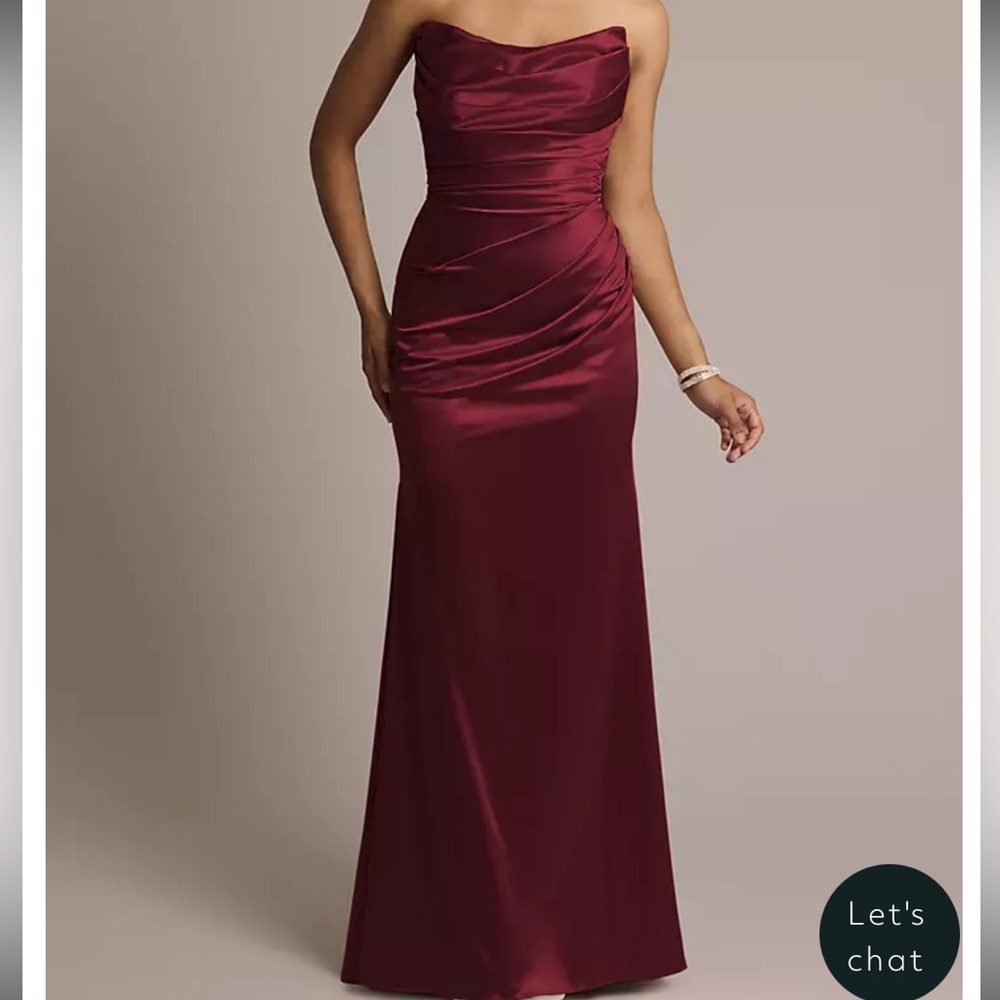 David’s Bridal bridesmaid dress, wine, size 12.